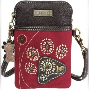 NWOT 🏷️ Dazzled Paw Print Cellphone Convertible Strap Crossbody Handbag